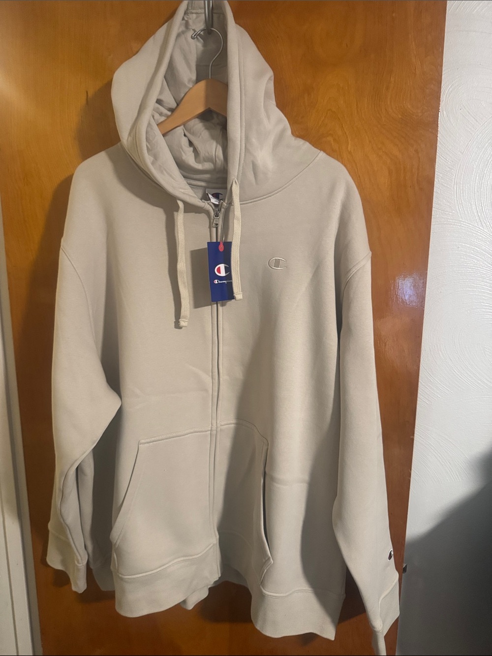 Champion Hoodie Mens 4X Tan Full Zip 4XL